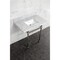 Kingston Brass 30 Console Sink with Brass Legs 8Inch, 3 Hole, Marble WhiteBrushed Nickel KVBH3022M8SQ8 - alternate 2